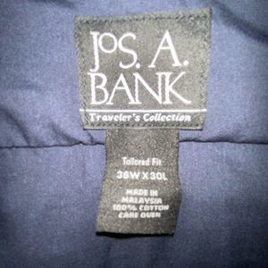 Jos A Bank Navy Cotton Pants 36x30